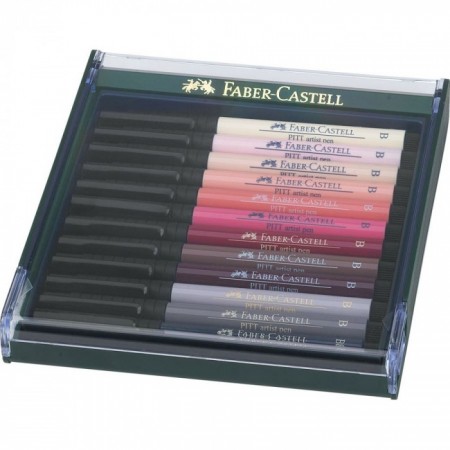 12-Pieces Pitt Artist Pen Set, Brush Tip, Skin Tones